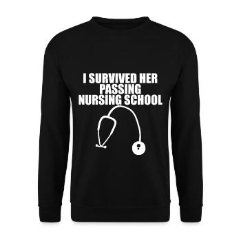 I Survived Her Passing Nursing School 11 - Unisex Sweatshirt - black - Front - Alina (178cm) & Michal (187cm)