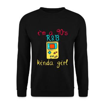 I'm a 90's R'b Kinda Girl 13 - Unisex Pullover - Schwarz - Vorne - Alina (178cm) & Michal (187cm)