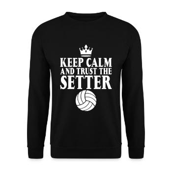 Restez calme et faites confiance au Setter 5 - Sweat-shirt Unisexe - noir - Devant - Alina (178cm) & Michal (187cm)