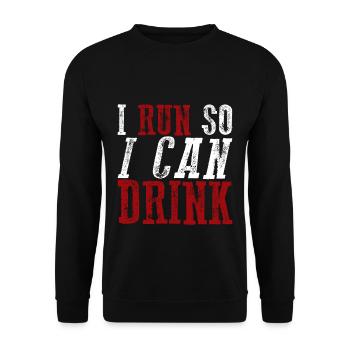 I Run So I Can Drink 3 - Unisex Sweatshirt - black - Front - Alina (178cm) & Michal (187cm)
