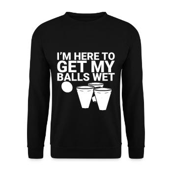 Je suis là pour mouiller mes couilles 2 - Sweat-shirt Unisexe - noir - Devant - Alina (178cm) & Michal (187cm)