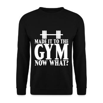 Arrivé au gymnase, maintenant quoi 2 - Sweat-shirt Unisexe - noir - Devant - Alina (178cm) & Michal (187cm)
