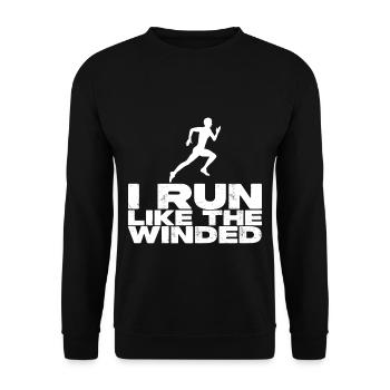 Je cours comme le Winded 2 - Sweat-shirt Unisexe - noir - Devant - Alina (178cm) & Michal (187cm)