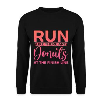 Run Like There Are Donuts At The Finish Line 3 - Unisex Sweatshirt - black - Front - Alina (178cm) & Michal (187cm)