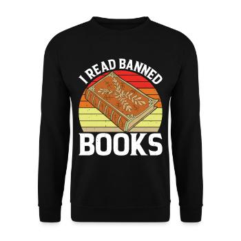 I Read Banned Books 38 - Unisex Sweatshirt - black - Front - Alina (178cm) & Michal (187cm)