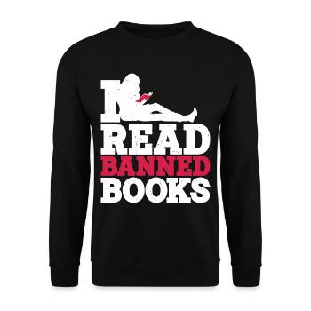 I Read Banned Books 39 - Unisex Sweatshirt - black - Front - Alina (178cm) & Michal (187cm)