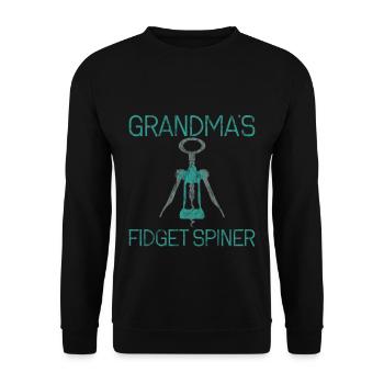 Grandma's Fidget Spinner 3 - Unisex Sweatshirt - black - Front - Alina (178cm) & Michal (187cm)