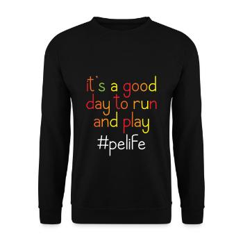 It's A Good Day To Run And Play 4 - Unisex Sweatshirt - black - Front - Alina (178cm) & Michal (187cm)