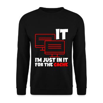 Je suis juste dedans pour le cache 2 - Sweat-shirt Unisexe - noir - Devant - Alina (178cm) & Michal (187cm)