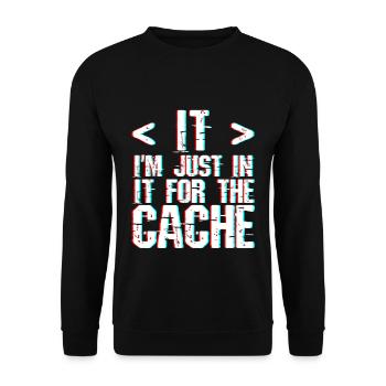 Je suis juste dedans pour le cache 3 - Sweat-shirt Unisexe - noir - Devant - Alina (178cm) & Michal (187cm)