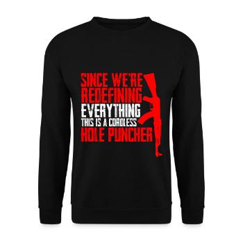 Il s’agit d’un perforateur sans fil 2 - Sweat-shirt Unisexe - noir - Devant - Alina (178cm) & Michal (187cm)