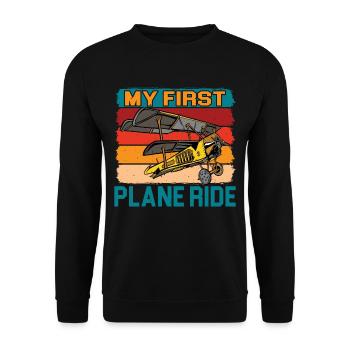 My First Plane Ride 38 - Unisex Sweatshirt - black - Front - Alina (178cm) & Michal (187cm)