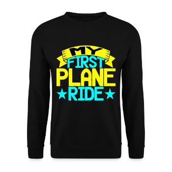 My First Plane Ride 41 - Unisex Pullover - Schwarz - Vorne - Alina (178cm) & Michal (187cm)
