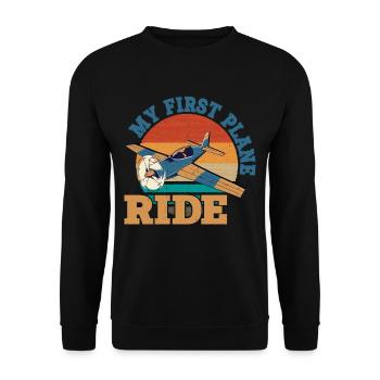 My First Plane Ride 39 - Unisex Pullover - Schwarz - Vorne - Alina (178cm) & Michal (187cm)