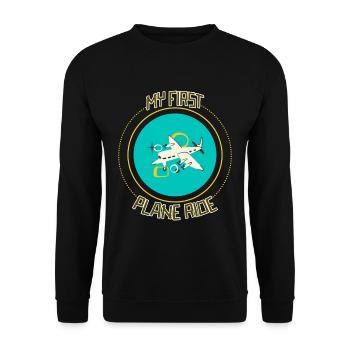 My First Plane Ride 33 - Unisex Sweatshirt - black - Front - Alina (178cm) & Michal (187cm)