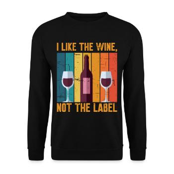 J’aime le vin, pas l’étiquette 15 - Sweat-shirt Unisexe - noir - Devant - Alina (178cm) & Michal (187cm)