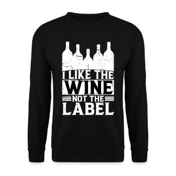 J’aime le vin, pas l’étiquette 16 - Sweat-shirt Unisexe - noir - Devant - Alina (178cm) & Michal (187cm)