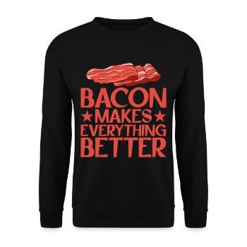 Bacon Makes Everything Better 13 - Unisex Sweatshirt - black - Front - Alina (178cm) & Michal (187cm)