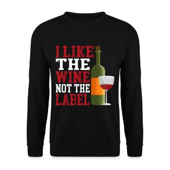 J’aime le vin, pas l’étiquette 17 - Sweat-shirt Unisexe - noir - Devant - Alina (178cm) & Michal (187cm)