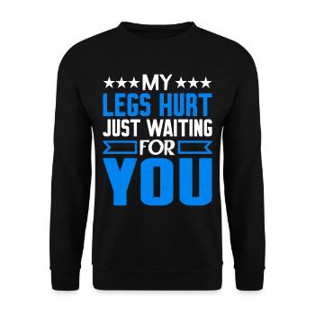 J’ai mal aux jambes juste en t’attendant 7 - Sweat-shirt Unisexe - noir - Devant - Alina (178cm) & Michal (187cm)