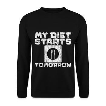 My Diet Starts Tomorrow 2 - Unisex Sweatshirt - black - Front - Alina (178cm) & Michal (187cm)