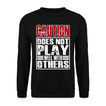 Caution Does Not Play Well With Others 28 - Unisex Pullover - Schwarz - Vorne - Alina (178cm) & Michal (187cm)