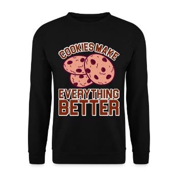 Cookies Make Everything Better 5 - Unisex Sweatshirt - black - Front - Alina (178cm) & Michal (187cm)
