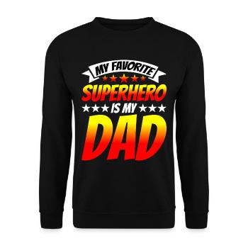 Mon super-héros préféré est mon père 8 - Sweat-shirt Unisexe - noir - Devant - Alina (178cm) & Michal (187cm)