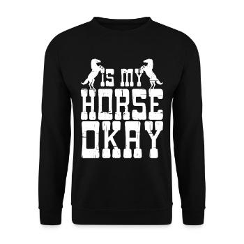 Mon cheval va-t-il bien 4 - Sweat-shirt Unisexe - noir - Devant - Alina (178cm) & Michal (187cm)