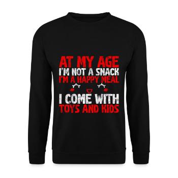 At My Age I'm Not A Snack, I'm A Happy Meal 3 - Unisex Sweatshirt - black - Front - Alina (178cm) & Michal (187cm)
