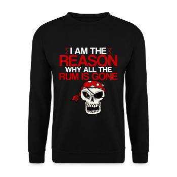 I Am The Reason Why All The Rum Is Gone 2 - Unisex Pullover - Schwarz - Vorne - Alina (178cm) & Michal (187cm)