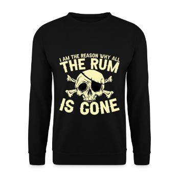 I Am The Reason Why All The Rum Is Gone - Unisex Pullover - Schwarz - Vorne - Alina (178cm) & Michal (187cm)