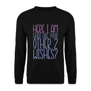 Me voici, quels sont vos 2 autres souhaits 2 - Sweat-shirt Unisexe - noir - Devant - Alina (178cm) & Michal (187cm)