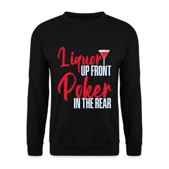 Liquor Up Front, Poker In The Rear 4 - Unisex Pullover - Schwarz - Vorne - Alina (178cm) & Michal (187cm)