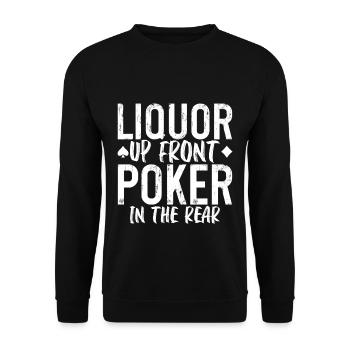 Liquor Up Front, Poker In The Rear 2 - Unisex Pullover - Schwarz - Vorne - Alina (178cm) & Michal (187cm)