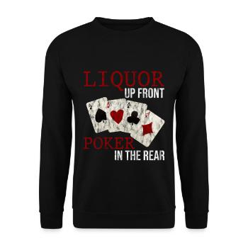 Liquor Up Front, Poker In The Rear 3 - Unisex Pullover - Schwarz - Vorne - Alina (178cm) & Michal (187cm)