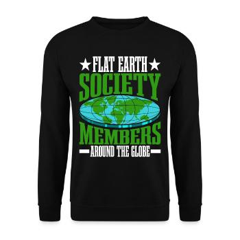 Flat Earth Society, Members Around The Globe 16 - Unisex Pullover - Schwarz - Vorne - Alina (178cm) & Michal (187cm)