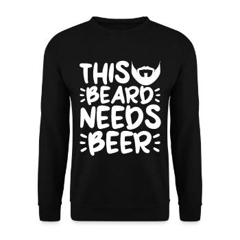 Cette barbe a besoin de bière 4 - Sweat-shirt Unisexe - noir - Devant - Alina (178cm) & Michal (187cm)