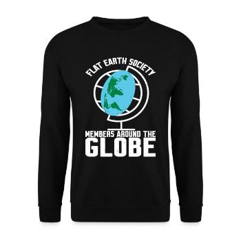 Flat Earth Society, Members Around The Globe 17 - Unisex Pullover - Schwarz - Vorne - Alina (178cm) & Michal (187cm)