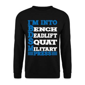 In Into BDSM Bench Squat Deadlift Military Press10 - Unisex Sweatshirt - black - Front - Alina (178cm) & Michal (187cm)