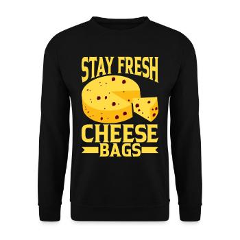 Stay Fresh Cheese Bags 16 - Unisex Sweatshirt - black - Front - Alina (178cm) & Michal (187cm)