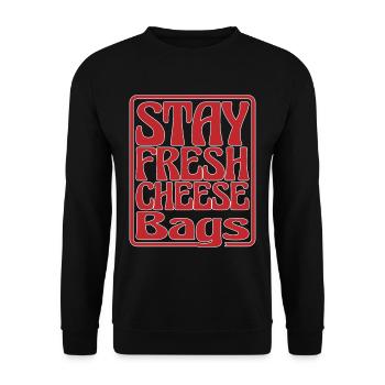 Stay Fresh Cheese Bags 19 - Unisex Pullover - Schwarz - Vorne - Alina (178cm) & Michal (187cm)