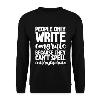 Congrats - They Can't Spell Congrajlashins - Unisex Pullover - Schwarz - Vorne - Alina (178cm) & Michal (187cm)