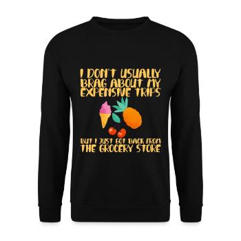 Je ne me vante généralement pas de mes voyages coûteux 2 - Sweat-shirt Unisexe - noir - Devant - Alina (178cm) & Michal (187cm)