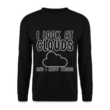 I Look At Clouds And I Know Things - Unisex Sweatshirt - black - Front - Alina (178cm) & Michal (187cm)