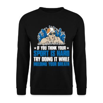 Try doing it while holding your breath 3 - Unisex Sweatshirt - black - Front - Alina (178cm) & Michal (187cm)