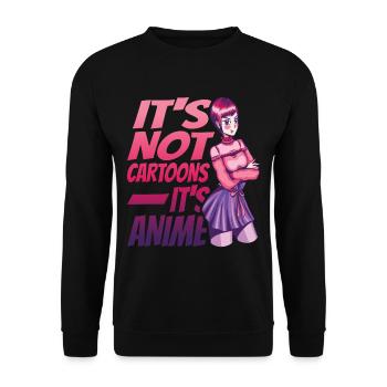 Ce ne sont pas des dessins animés, c’est de l’anime 3 - Sweat-shirt Unisexe - noir - Devant - Alina (178cm) & Michal (187cm)