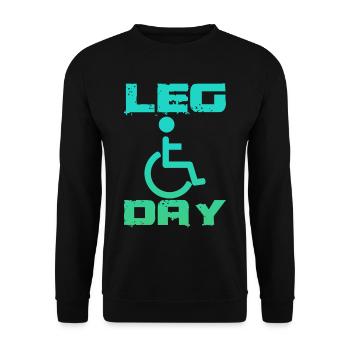 Leg Day Fauteuil roulant handicapé 18 - Sweat-shirt Unisexe - noir - Devant - Alina (178cm) & Michal (187cm)