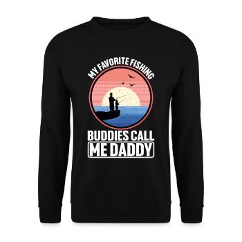 My Favorite Fishing Buddies Call Me Daddy 3 - Unisex Sweatshirt - black - Front - Alina (178cm) & Michal (187cm)