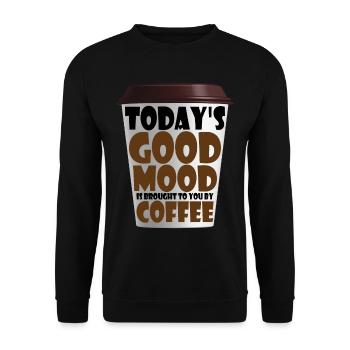 Today's Good Mood Is Brought To You By Coffee 2 - Unisex Pullover - Schwarz - Vorne - Alina (178cm) & Michal (187cm)